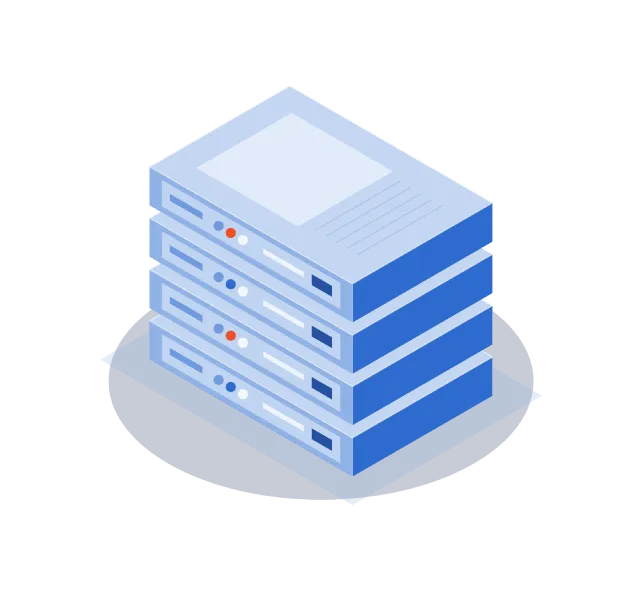 Several servers and network devices sharing one colocation rack